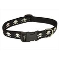 Sassy Dog Wear Sassy Dog Wear REFLECTIVE SKULL-BLACK3-C Reflective Skull Dog Collar; Black - Medium REFLECTIVE SKULL-BLACK3-C